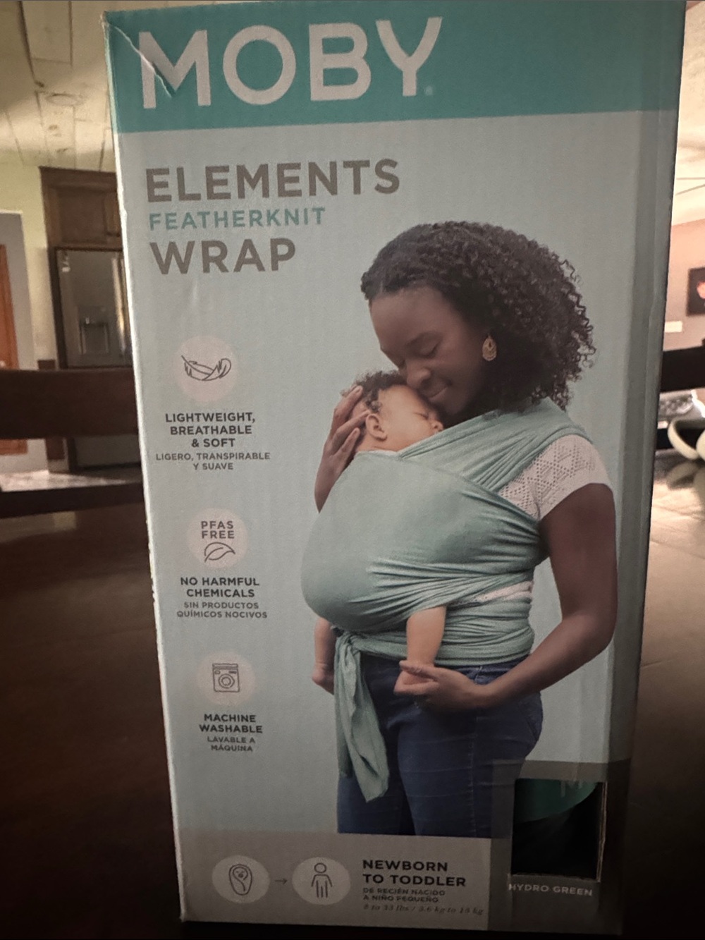 Moby Elements Featherknit Wrap - Hydro Green